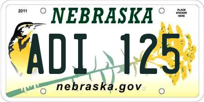 NE license plate ADI125