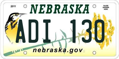 NE license plate ADI130