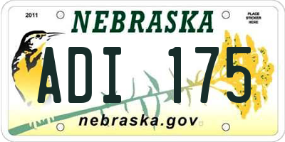 NE license plate ADI175