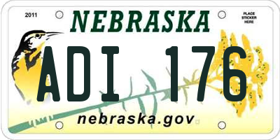 NE license plate ADI176
