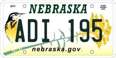 NE license plate ADI195