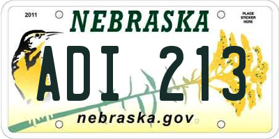 NE license plate ADI213