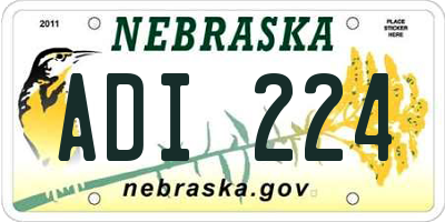 NE license plate ADI224