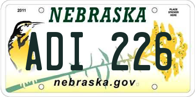 NE license plate ADI226