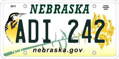 NE license plate ADI242