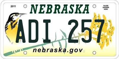 NE license plate ADI257