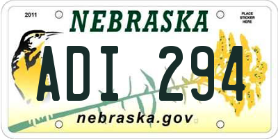 NE license plate ADI294