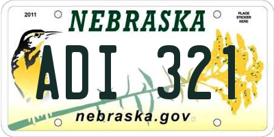 NE license plate ADI321