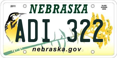 NE license plate ADI322
