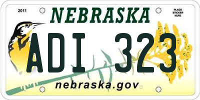 NE license plate ADI323