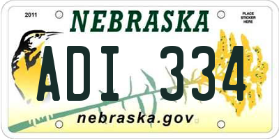 NE license plate ADI334