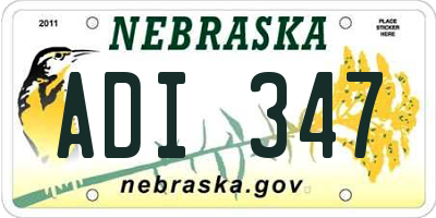 NE license plate ADI347