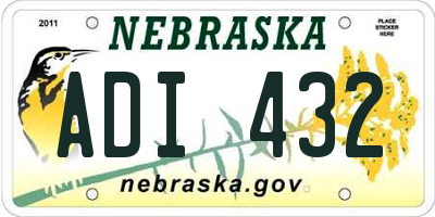 NE license plate ADI432
