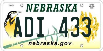 NE license plate ADI433