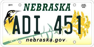 NE license plate ADI451