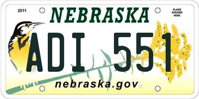 NE license plate ADI551