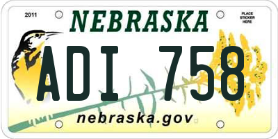 NE license plate ADI758