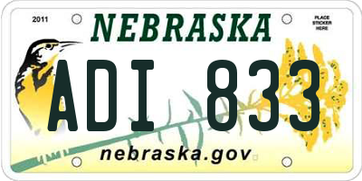 NE license plate ADI833