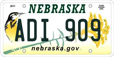 NE license plate ADI909