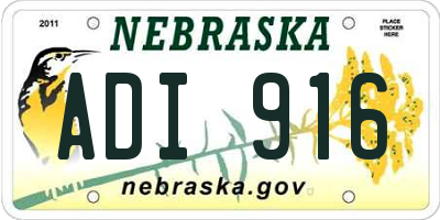 NE license plate ADI916