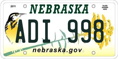 NE license plate ADI998