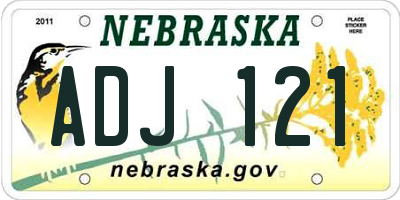 NE license plate ADJ121