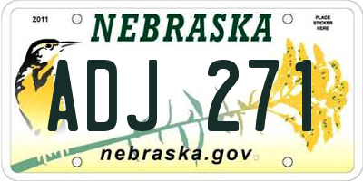 NE license plate ADJ271