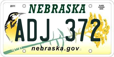 NE license plate ADJ372
