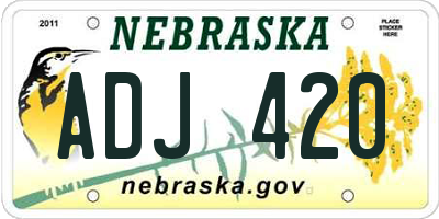 NE license plate ADJ420