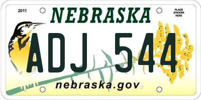 NE license plate ADJ544