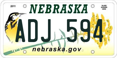 NE license plate ADJ594