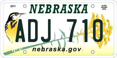 NE license plate ADJ710