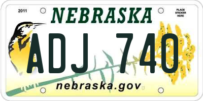 NE license plate ADJ740