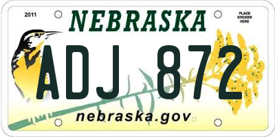 NE license plate ADJ872
