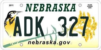 NE license plate ADK327