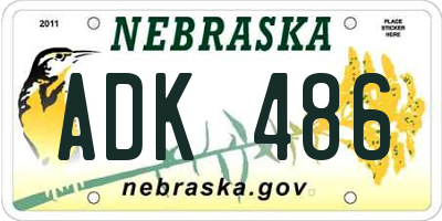 NE license plate ADK486