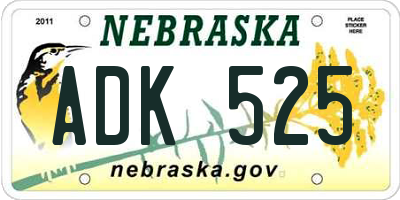 NE license plate ADK525