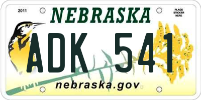 NE license plate ADK541