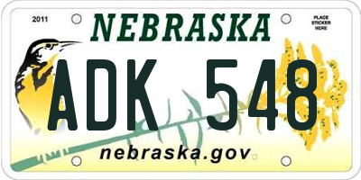 NE license plate ADK548