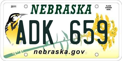 NE license plate ADK659