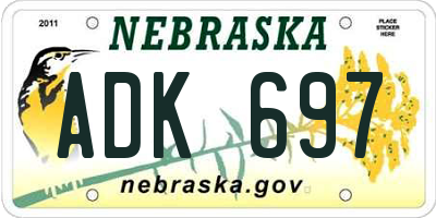 NE license plate ADK697