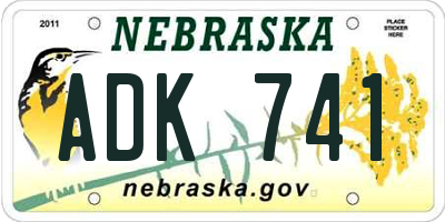 NE license plate ADK741