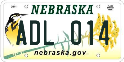 NE license plate ADL014