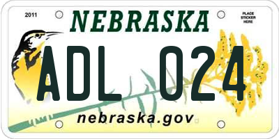 NE license plate ADL024
