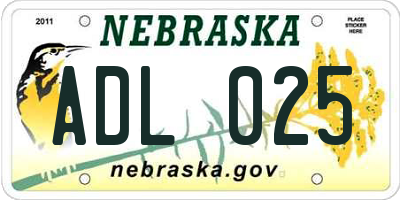 NE license plate ADL025