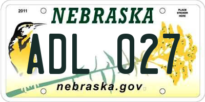 NE license plate ADL027