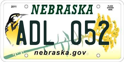 NE license plate ADL052