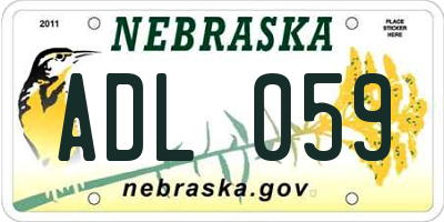 NE license plate ADL059