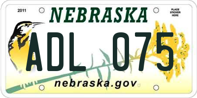 NE license plate ADL075