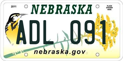 NE license plate ADL091